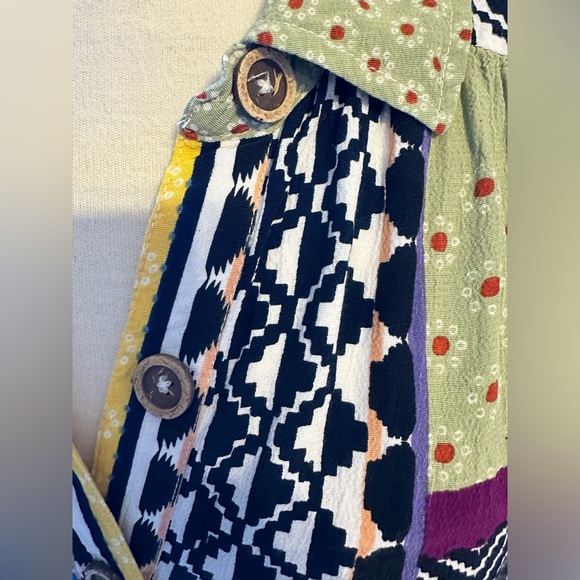 Anthropologie Everyway Shirt Dress Sleeveless Patchwork Collared Button - Picture 7 of 15